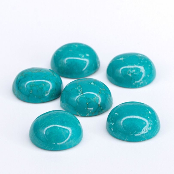 Howlith Cabochons gefärbt - türkis 8x4mm